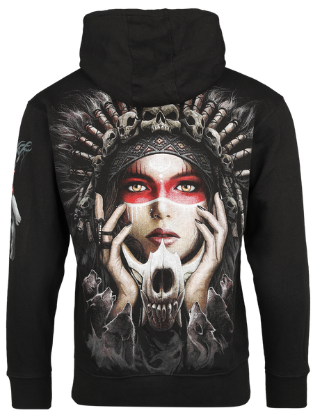 Sweat-shirt à capuche Gothic de Spiral - Cry Of The Wolf - S à XXL - pour Homme - noir - Spiral - View 2