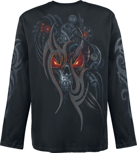 T-shirt manches longues Gothic de Spiral - Crâne Steampunk - M à XXL - pour Homme - noir - Spiral - View 2