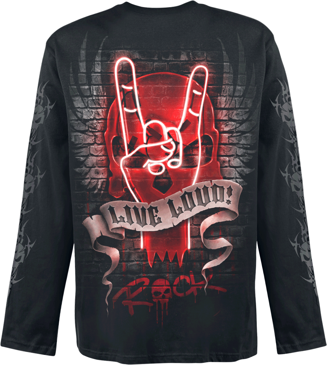 T-shirt manches longues Gothic de Spiral - Live Loud - M à XXL - pour Homme - noir - Spiral - View 2