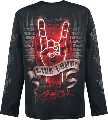 T-shirt manches longues Gothic de Spiral - Live Loud - M à XXL - pour Homme - noir - Spiral - View 2