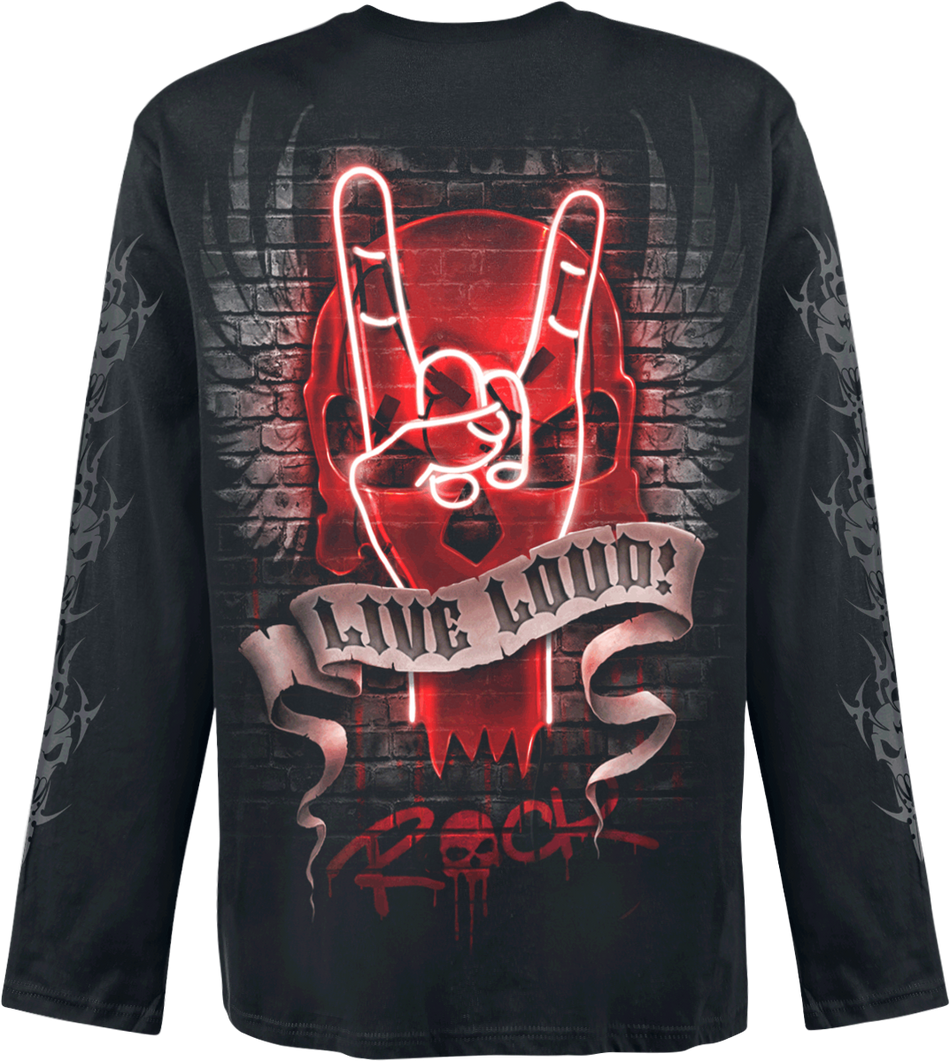 T-shirt manches longues Gothic de Spiral - Live Loud - M à XXL - pour Homme - noir - Spiral - View 2