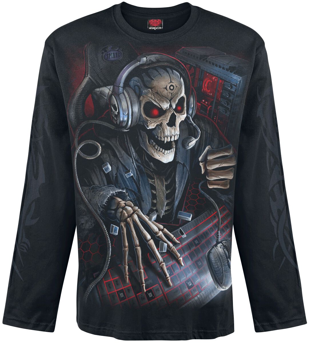 T-shirt manches longues Gaming de Spiral - PC Gamer - M à XXL - pour Homme - noir - Spiral