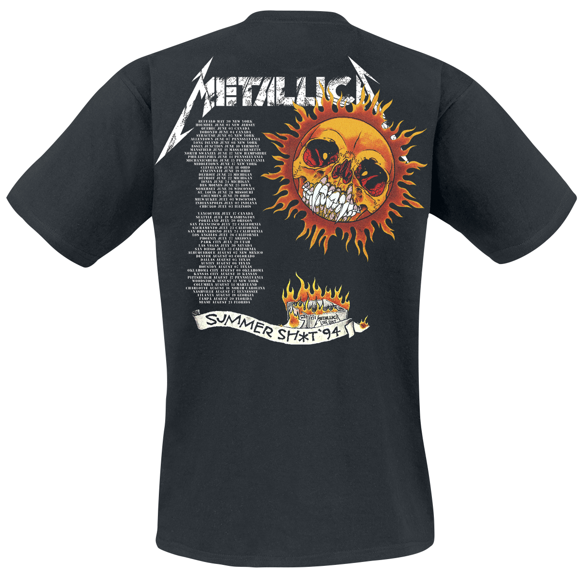 T-Shirt Manches courtes  de Metallica - Flaming Skull Tour Tee - S à 5XL - pour Homme - noir - metallica - View 2