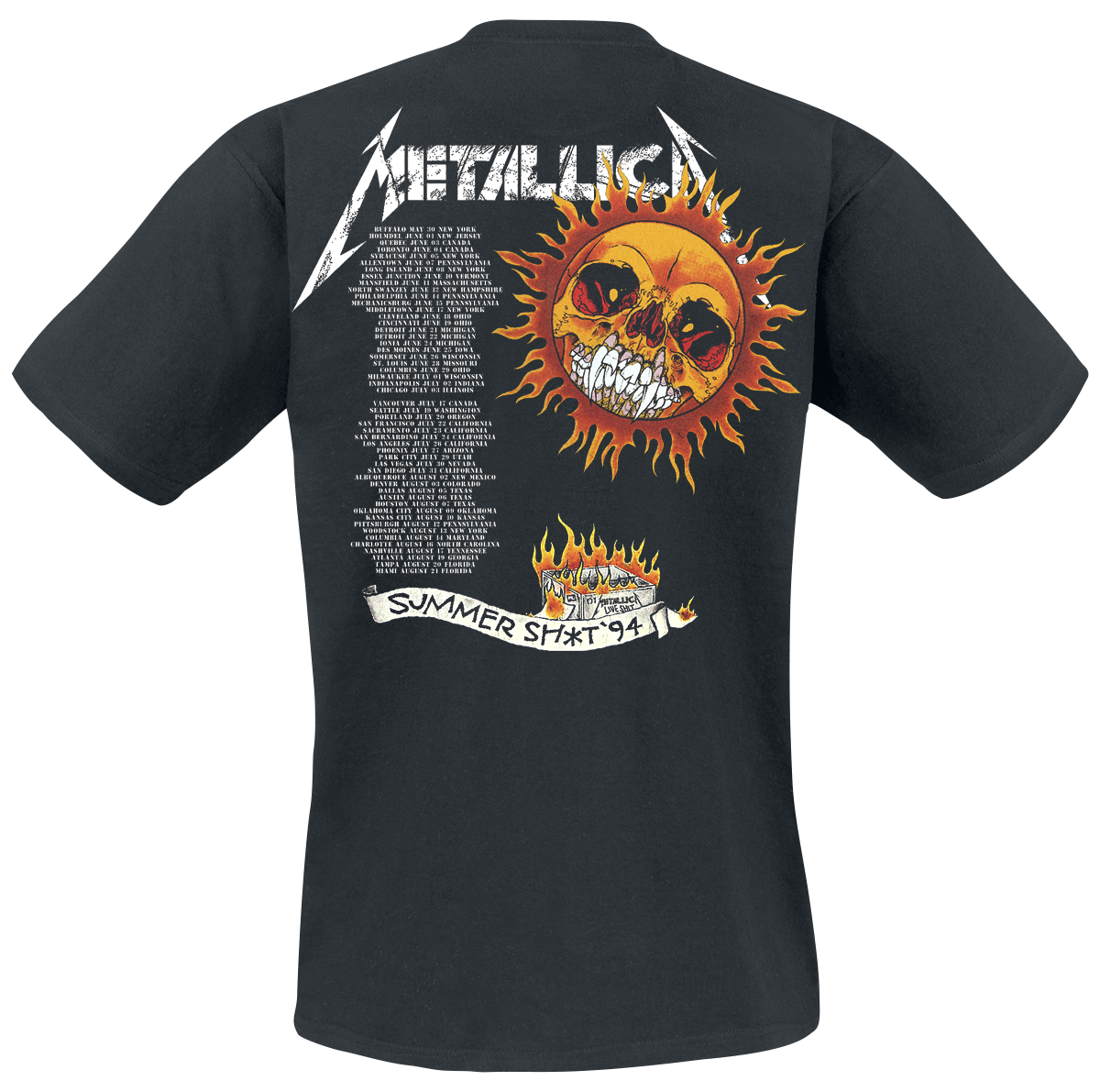 T-Shirt Manches courtes  de Metallica - Flaming Skull Tour Tee - S à 5XL - pour Homme - noir - metallica - View 2