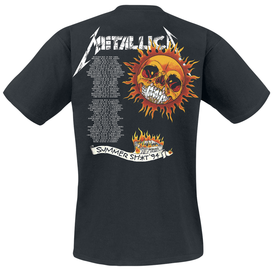 T-Shirt Manches courtes  de Metallica - Flaming Skull Tour Tee - S à 5XL - pour Homme - noir - metallica - View 2