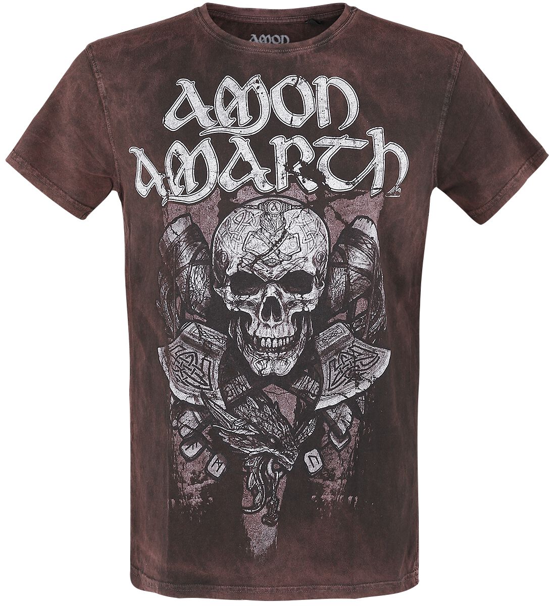 T-Shirt Manches courtes  de Amon Amarth - Carved Skull - S à M - pour Homme - marron - Amon Amarth