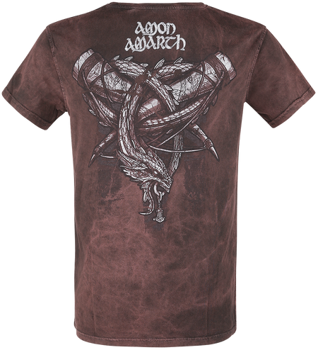 T-Shirt Manches courtes  de Amon Amarth - Carved Skull - S à M - pour Homme - marron - Amon Amarth - View 2