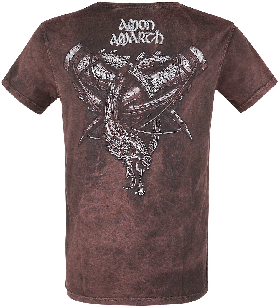 T-Shirt Manches courtes  de Amon Amarth - Carved Skull - S à M - pour Homme - marron - Amon Amarth - View 2