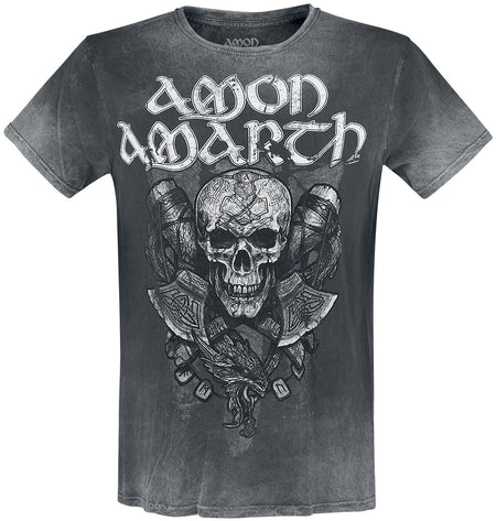 T-Shirt Manches courtes  de Amon Amarth - Carved Skull - S à 4XL - pour Homme - gris foncé - Amon Amarth