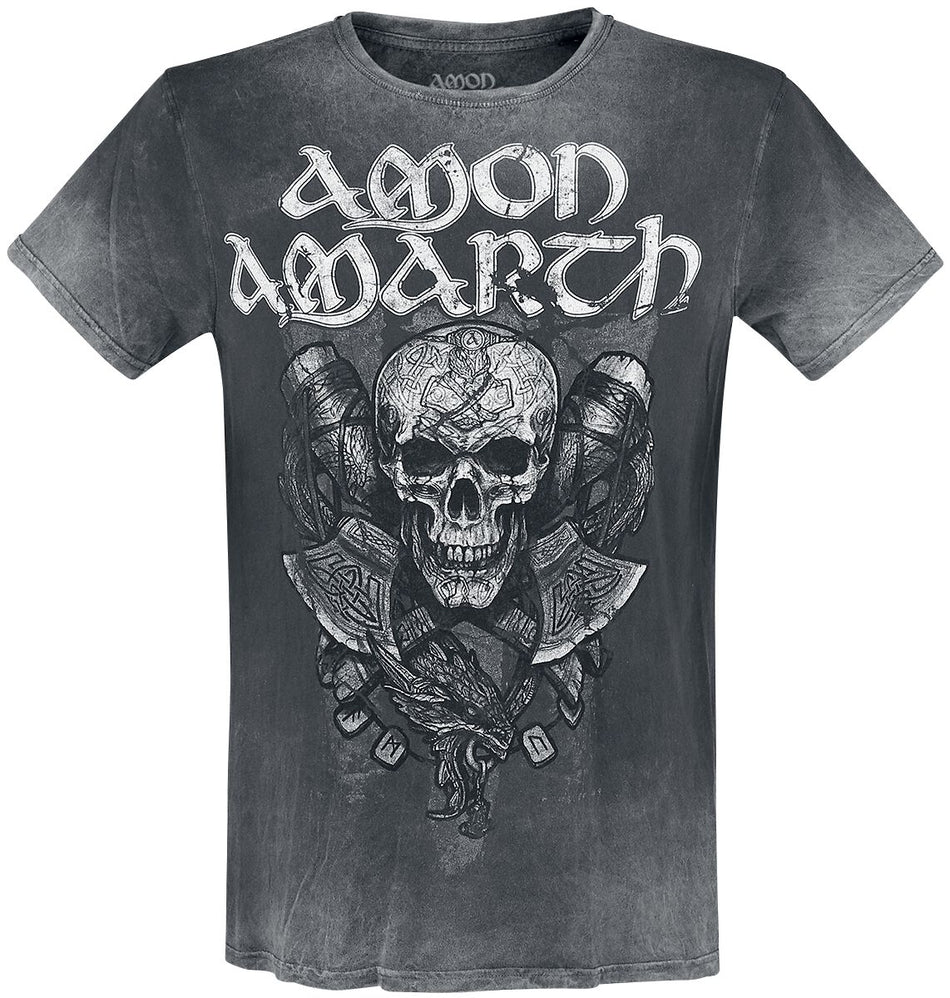T-Shirt Manches courtes  de Amon Amarth - Carved Skull - S à 4XL - pour Homme - gris foncé - Amon Amarth