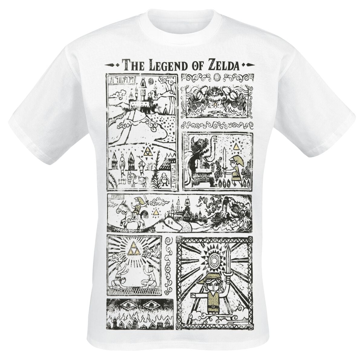 T-Shirt Manches courtes Gaming de The Legend Of Zelda - Dessins - S à XXL - pour Homme - blanc - The Legend Of Zelda