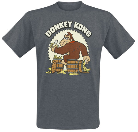 T-Shirt Manches courtes Gaming de Super Mario - Donkey Kong - S à XXL - pour Homme - gris sombre chiné - Super Mario