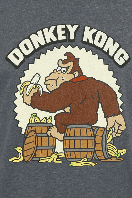 T-Shirt Manches courtes Gaming de Super Mario - Donkey Kong - S à XXL - pour Homme - gris sombre chiné - Super Mario - View 2