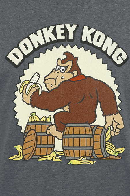T-Shirt Manches courtes Gaming de Super Mario - Donkey Kong - S à XXL - pour Homme - gris sombre chiné - Super Mario - View 2