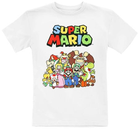 T-shirt Gaming de Super Mario - Enfants - Personnages - 104 à 152 - pour filles & garçonse - blanc - Super Mario
