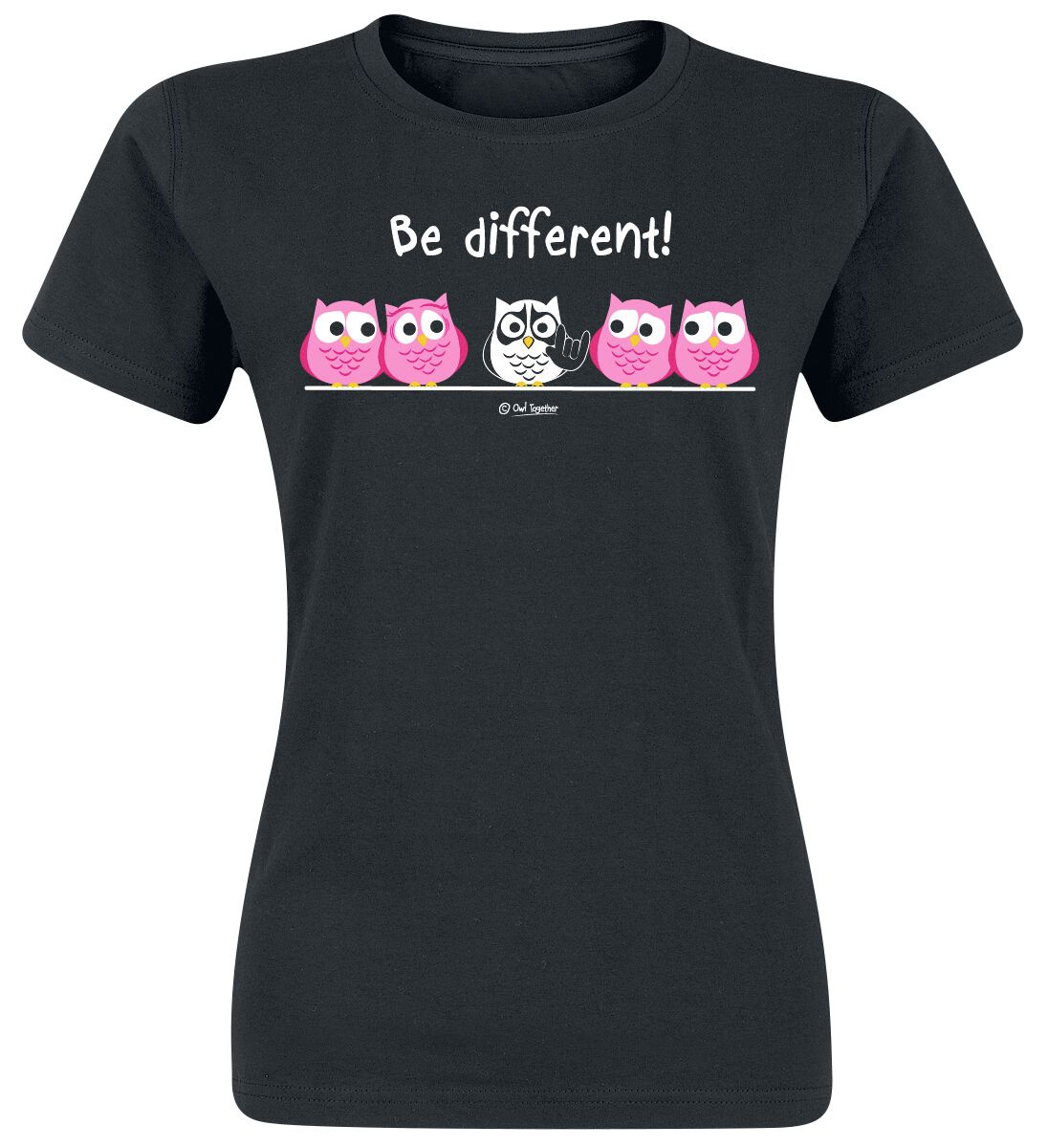 T-Shirt Manches courtes Fun de Be Different! - Be Different! - Metal - S à 3XL - pour Femme - noir - Be Different!