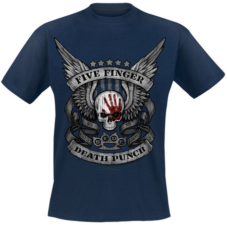 T-Shirt Manches courtes  de Five Finger Death Punch - No Regrets - S à XXL - pour Homme - marine - Five Finger Death Punch