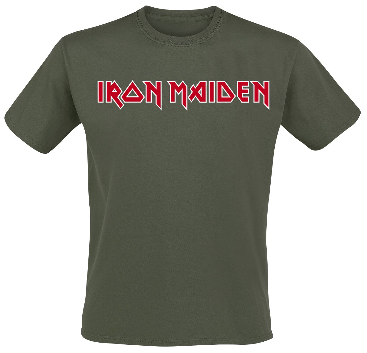 T-Shirt Manches courtes  de Iron Maiden - Logo - S à XXL - pour Homme - kaki - Iron Maiden