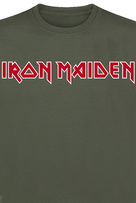 T-Shirt Manches courtes  de Iron Maiden - Logo - S à XXL - pour Homme - kaki - Iron Maiden - View 2