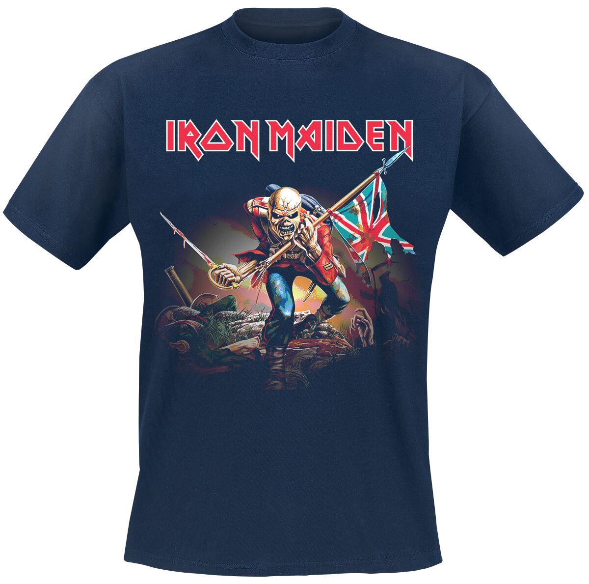 T-Shirt Manches courtes  de Iron Maiden - Trooper - S à XXL - pour Homme - marine - Iron Maiden