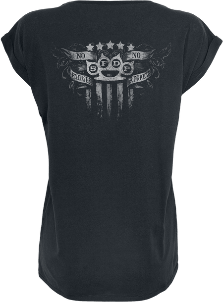 T-Shirt Manches courtes  de Five Finger Death Punch - No Regrets - S à XXL - pour Femme - noir - Five Finger Death Punch - View 2