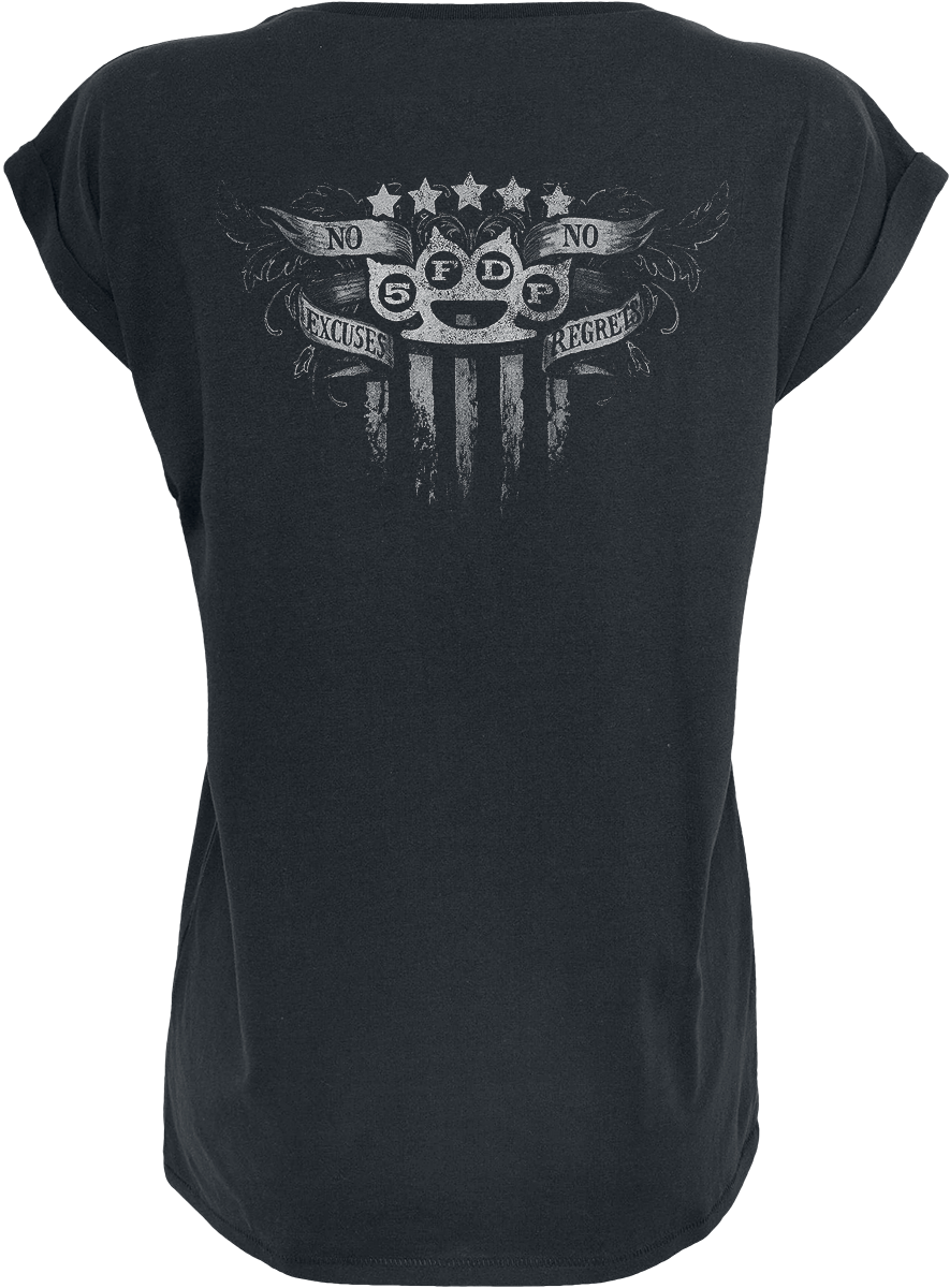 T-Shirt Manches courtes  de Five Finger Death Punch - No Regrets - S à XXL - pour Femme - noir - Five Finger Death Punch - View 2