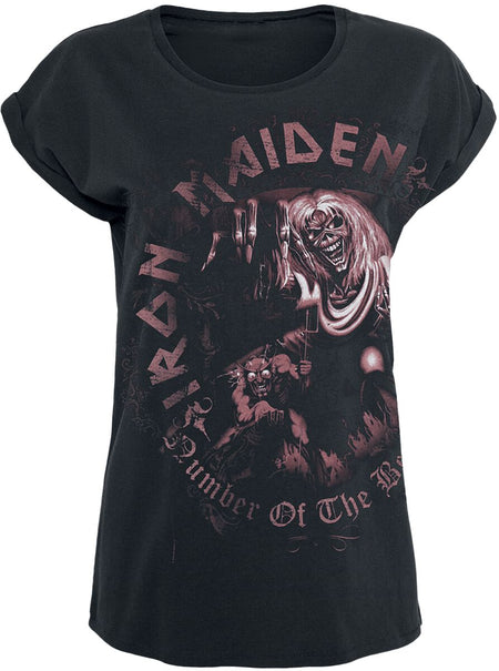 T-Shirt Manches courtes  de Iron Maiden - Number Of The Beast - S à XXL - pour Femme - noir/effet usé - Iron Maiden