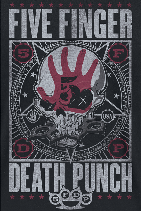 Sweat-shirt à capuche  de Five Finger Death Punch - Star Skull - M à L - pour Femme - noir/effet usé - Five Finger Death Punch - View 2