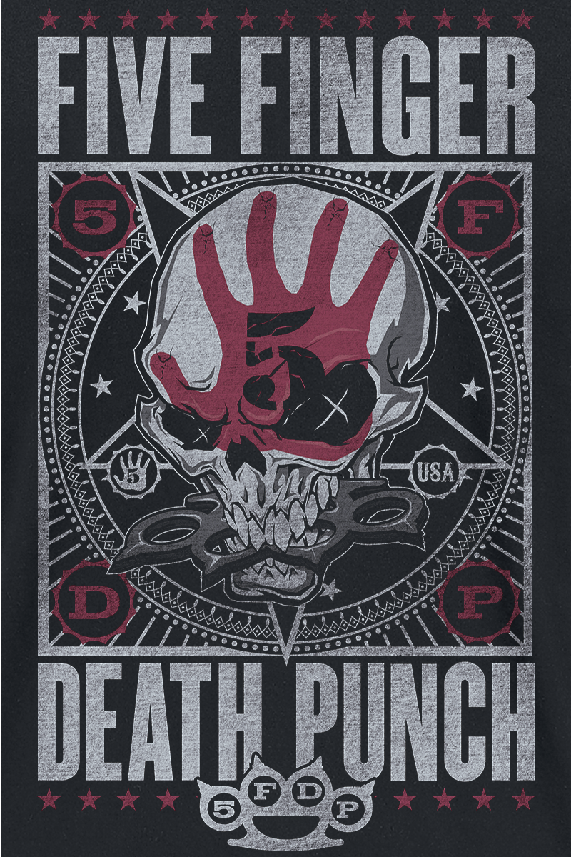 Sweat-shirt à capuche  de Five Finger Death Punch - Star Skull - L - pour Femme - noir/effet usé - Five Finger Death Punch - View 2