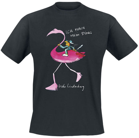 T-Shirt Manches courtes  de Udo Lindenberg - Flamingo Shirt - M à XL - pour Homme - noir - Udo Lindenberg