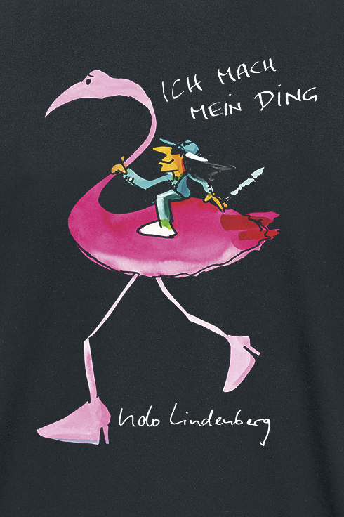 T-Shirt Manches courtes  de Udo Lindenberg - Flamingo Shirt - M à XL - pour Homme - noir - Udo Lindenberg - View 2