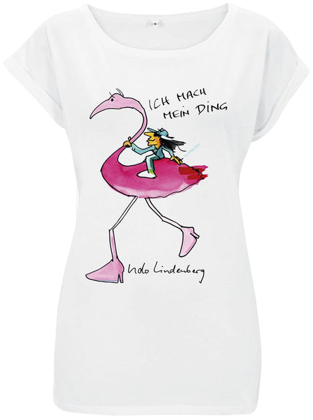 T-Shirt Manches courtes  de Udo Lindenberg - Flamingo Shirt Women - S à L - pour Femme - blanc - Udo Lindenberg