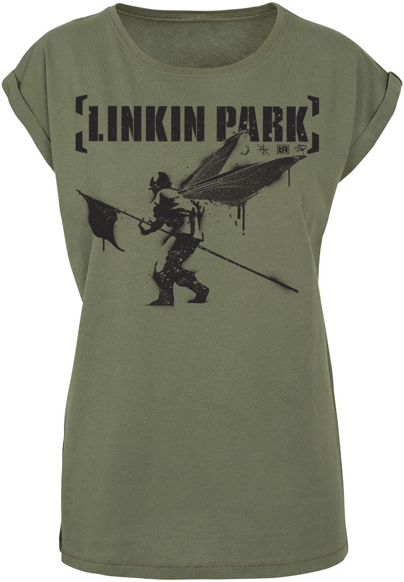 T-Shirt Manches courtes  de Linkin Park - Hybrid Theory - S - pour Femme - olive - Linkin Park