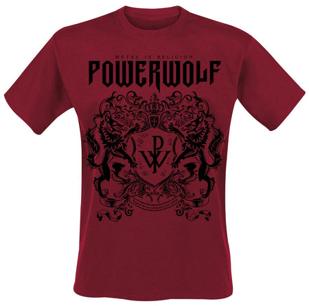 T-Shirt Manches courtes  de Powerwolf - Logo (red) - S à XXL - pour Homme - rouge - Powerwolf