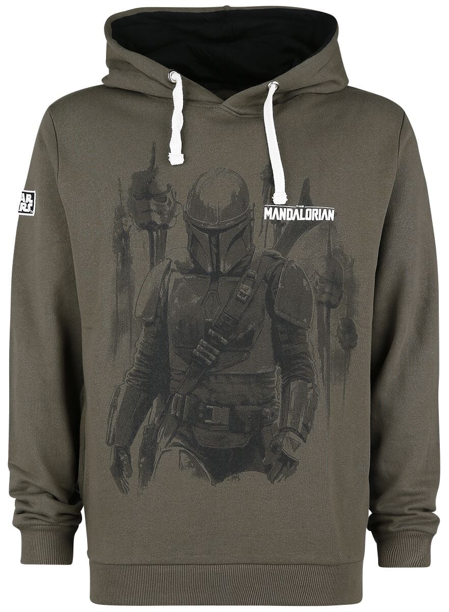 Sweat-shirt à capuche Disney de Star Wars - The Mandalorian - Bounty Hunter - S à XXL - pour Homme - kaki - Star Wars