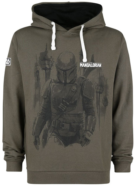Sweat-shirt à capuche Disney de Star Wars - The Mandalorian - Bounty Hunter - S à XXL - pour Homme - kaki - Star Wars