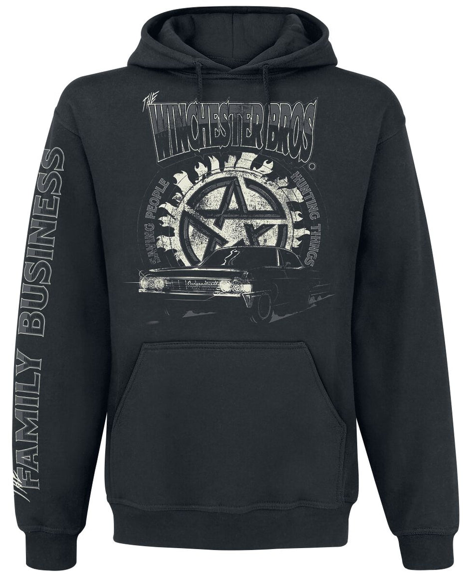 Sweat-shirt à capuche  de Supernatural - Winchester Bros. - S à XXL - pour Homme - noir - Supernatural