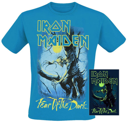 T-Shirt Manches courtes  de Iron Maiden - Fear Of The Dark - Glow In The Dark - S à XXL - pour Homme - bleu - Iron Maiden