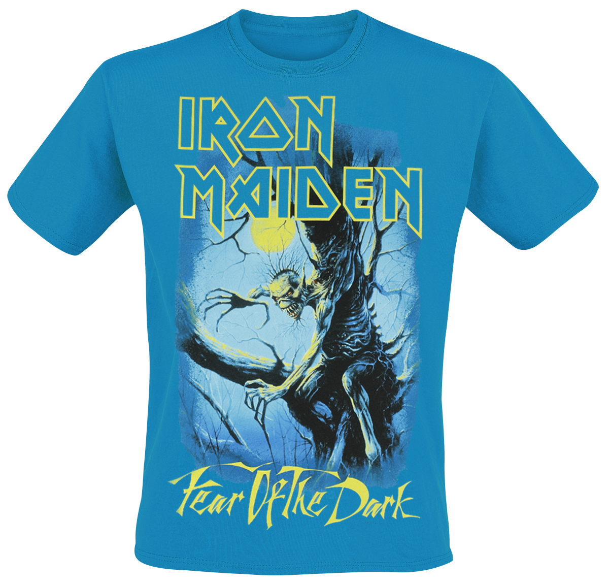 T-Shirt Manches courtes  de Iron Maiden - Fear Of The Dark - Glow In The Dark - S à XXL - pour Homme - bleu - Iron Maiden - View 2