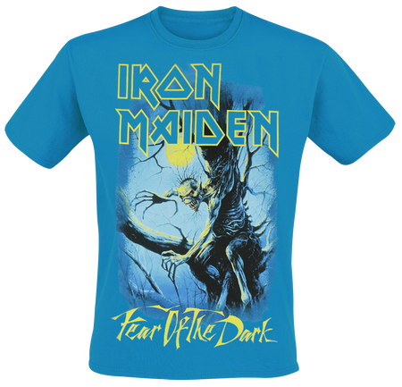 T-Shirt Manches courtes  de Iron Maiden - Fear Of The Dark - Glow In The Dark - S à XXL - pour Homme - bleu - Iron Maiden - View 2