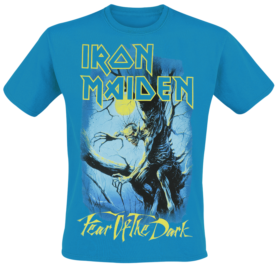 T-Shirt Manches courtes  de Iron Maiden - Fear Of The Dark - Glow In The Dark - S à XXL - pour Homme - bleu - Iron Maiden - View 2