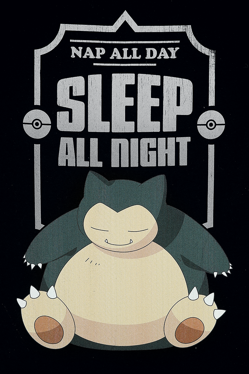 T-Shirt Manches courtes Gaming de Pokémon - Ronflex - Sleep All Night - S à XXL - pour Unisexe - noir - Pokémon - View 2