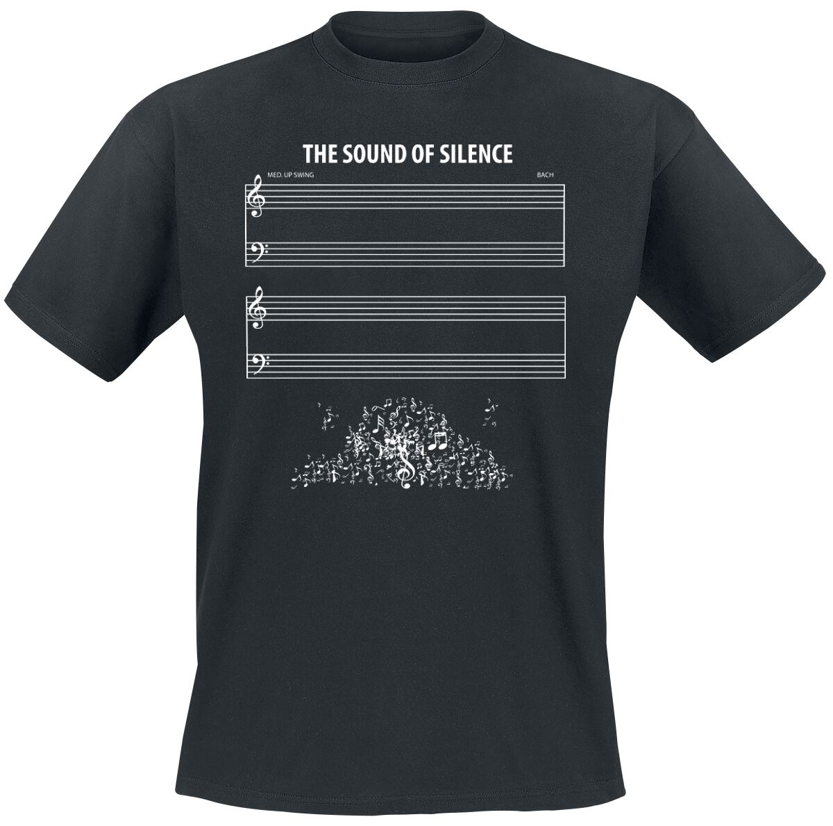 T-Shirt Manches courtes Fun de Slogans - The Sound Of Silence - XL à 5XL - pour Homme - noir - Slogans