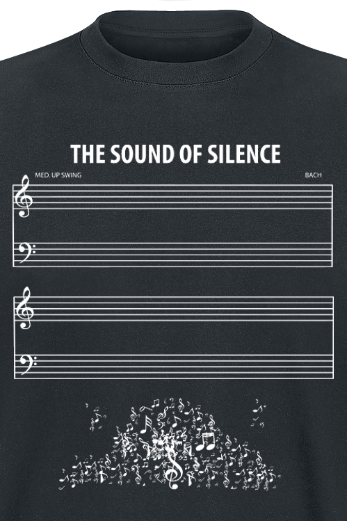 T-Shirt Manches courtes Fun de Slogans - The Sound Of Silence - M à 5XL - pour Homme - noir - Slogans - View 2