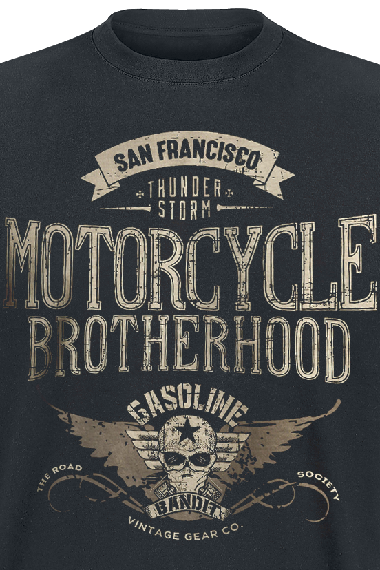 T-Shirt Manches courtes Rockabilly de Gasoline Bandit - Motorcycle Brotherhood - S à XXL - pour Homme - noir - Gasoline Bandit - View 2