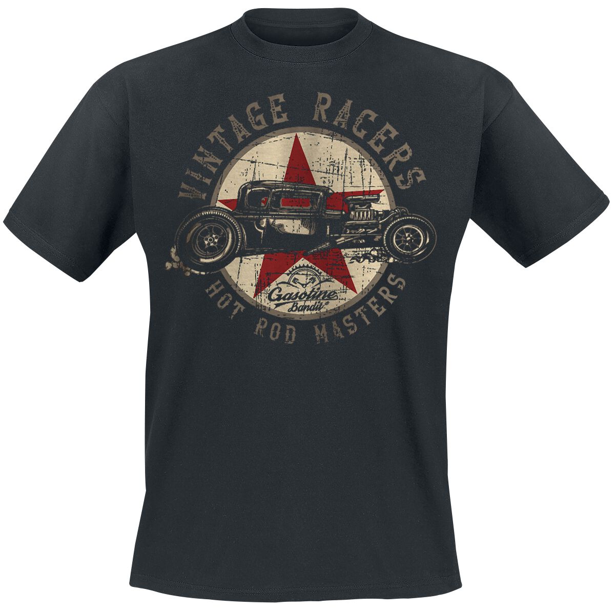 T-Shirt Manches courtes Rockabilly de Gasoline Bandit - Vintage Racers - S à 4XL - pour Homme - noir - Gasoline Bandit