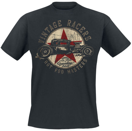 T-Shirt Manches courtes Rockabilly de Gasoline Bandit - Vintage Racers - S à 4XL - pour Homme - noir - Gasoline Bandit