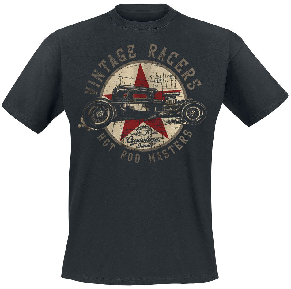 T-Shirt Manches courtes Rockabilly de Gasoline Bandit - Vintage Racers - S à 4XL - pour Homme - noir - Gasoline Bandit