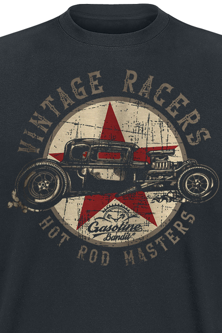 T-Shirt Manches courtes Rockabilly de Gasoline Bandit - Vintage Racers - S à 4XL - pour Homme - noir - Gasoline Bandit - View 2