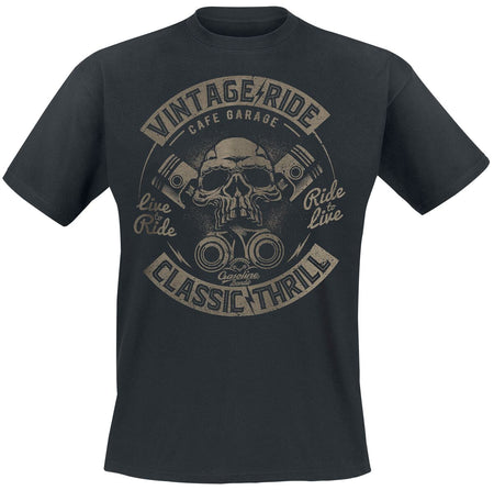 T-Shirt Manches courtes Rockabilly de Gasoline Bandit - Vintage Ride - S à 4XL - pour Homme - noir - Gasoline Bandit